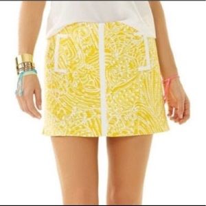 Lilly Pulitzer Sunglow Yellow Sea Cups Skort